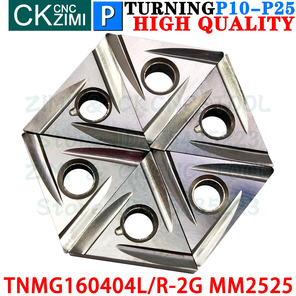 TNMG160404L-2G MM2525 TNMG160404R-2G MM2525 إدراج كربيد الشق   يُدرج تحول إدراجات أدوات TNMG 1604 R / L 2G TNMG160404 مخرطة معدنية CNC أدوات القطع