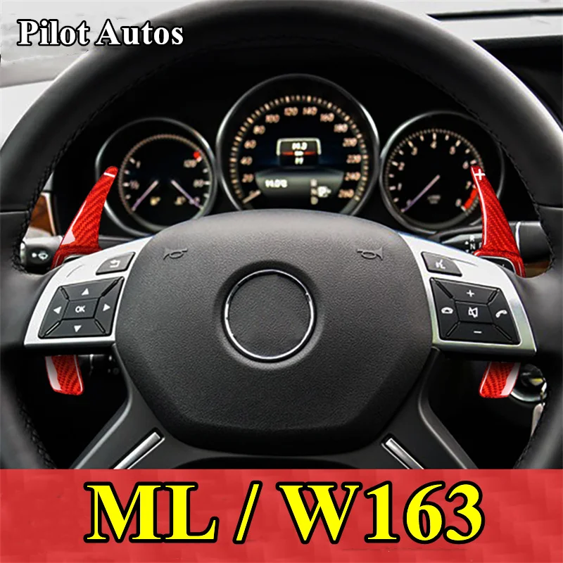 

Genuine Carbon Fiber Car Steering Wheel Shift Paddle Extended Shifter Trim For Mercedes Benz ML W163 2012 2013 2014 2015