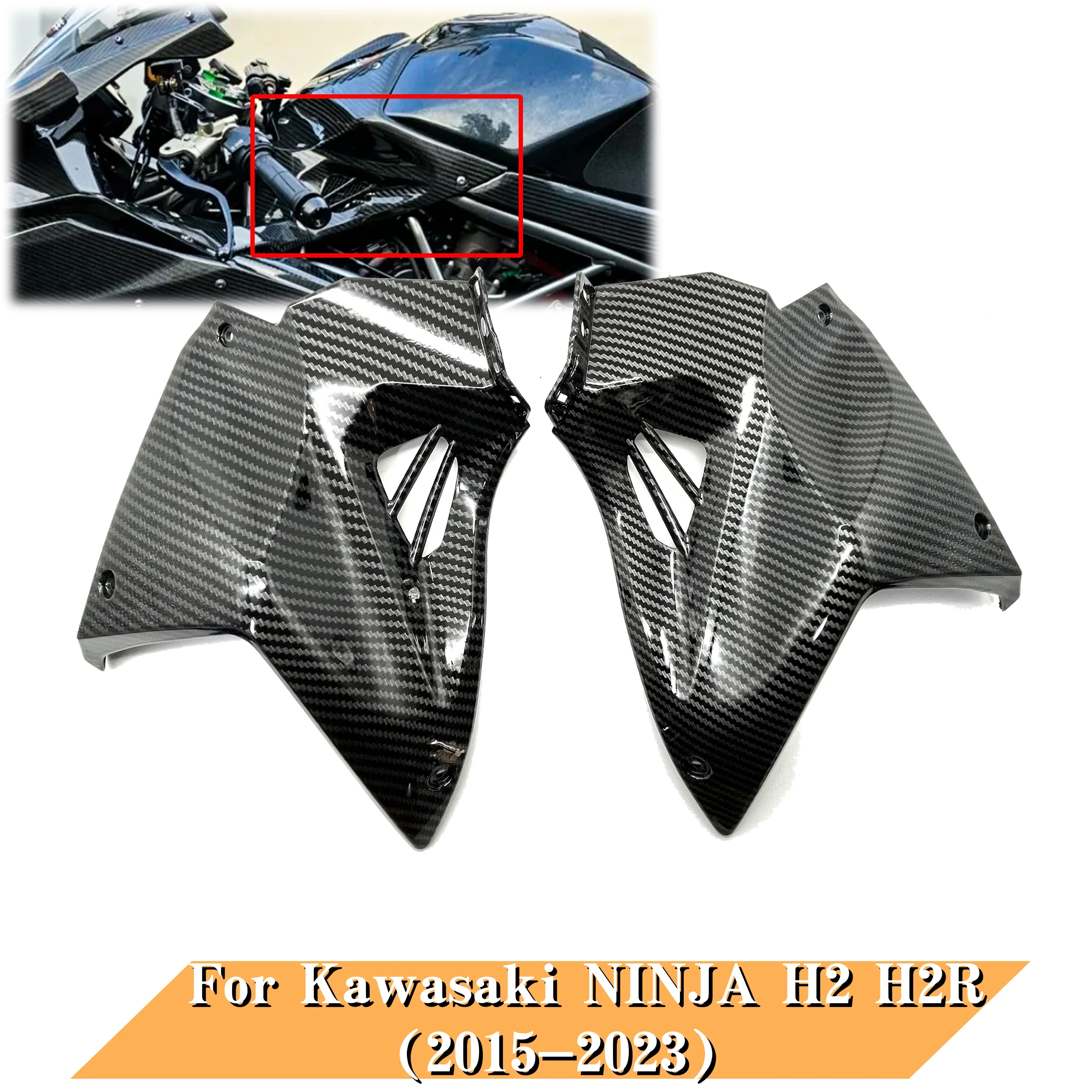 

For Kawasaki NINJA H2 H2R（2015-2023）Motorcycle Fuel Tank Side Panel Cover Body Fairing Plastic Parts