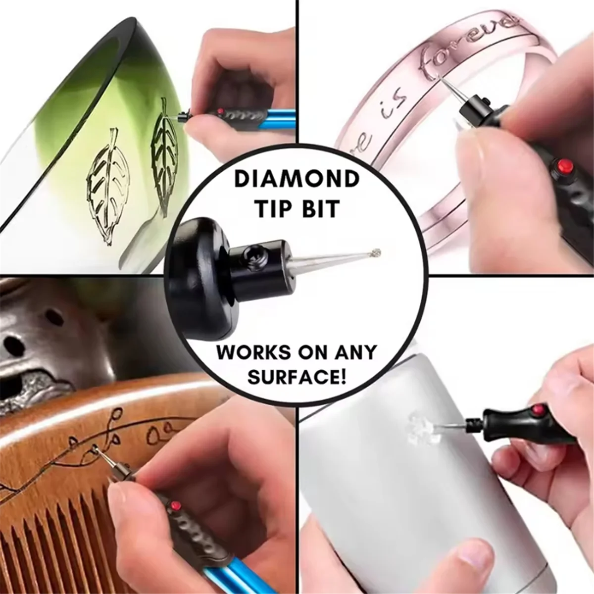 ABNJ Electric Micro-Engraver Pen Carve Cordless Precision Engraver Engraving Tool for DIY Jewellery Making Metal Glass Wood