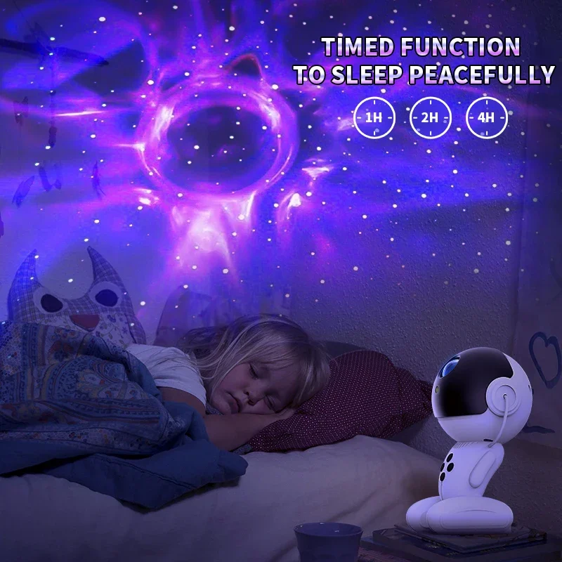 Space Black Hole Projection LED Night Light Starry Sky Projector 360 ° Rotating Robot Projector Home Decoration Children's Gifts