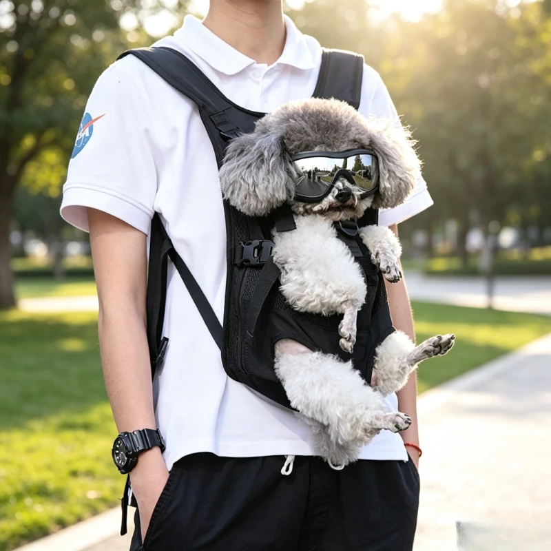 Front Dog Carrier Backpack Breathable Mesh Padded Shoulder Straps Hands Free Travel Bag for Small Medium Dogs Outdoor 반려동물 이동가방