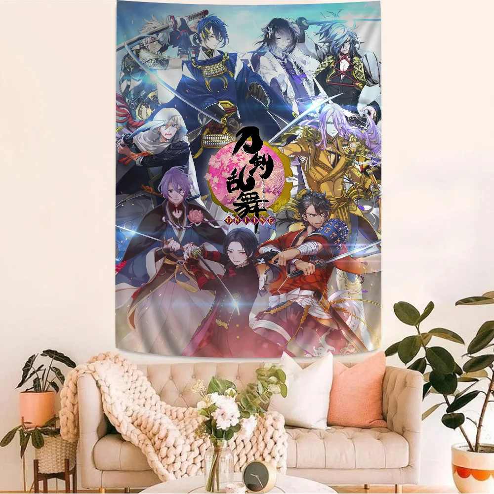 T-Touken Ranbu Tapestry Art Printing Art Science Fiction Room Home Decor Wall Art Decor