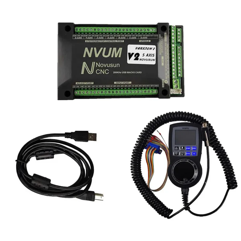 NVUM V2.1 Mach3 Motion System 3/4/5/6 Control Card And Digital Display 6 Axis Handwheel For DIY CNC Router