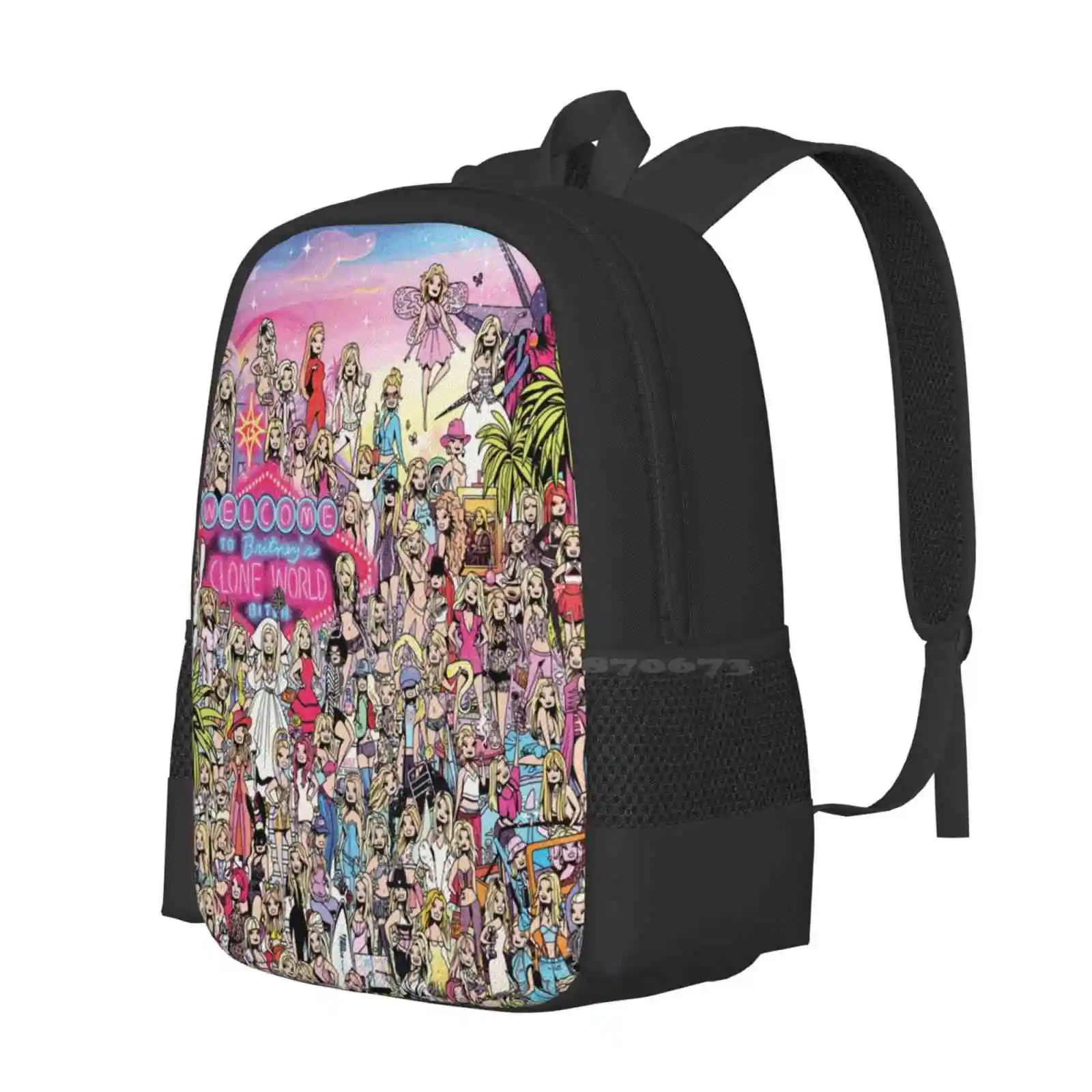 Britney'S Clone World Hot Sale Schoolbag Backpack Fashion Bags Artist Illustrator Pop Culture Gay Character Portrait Fan Art