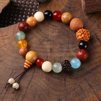 18 Bodhi Seed Bracelet Chinese Style Buddhism Prayer Beaded Lucky Transfer Fashion Jewelry Couple Gift