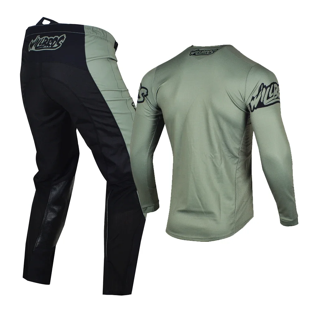 Willbros MX Jersey Pants Combo Motocross Dirt Bike Racing Offroad Enduro Racewear with Removable Knee Protector Pads