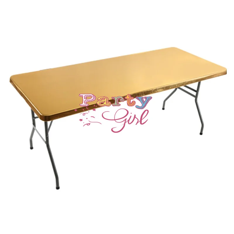 5pcs 152x76cm Bronzing Matalic Top Rectangle Spandex Table Cover Cloth Wedding Tablecloth Event Hotel Decoration