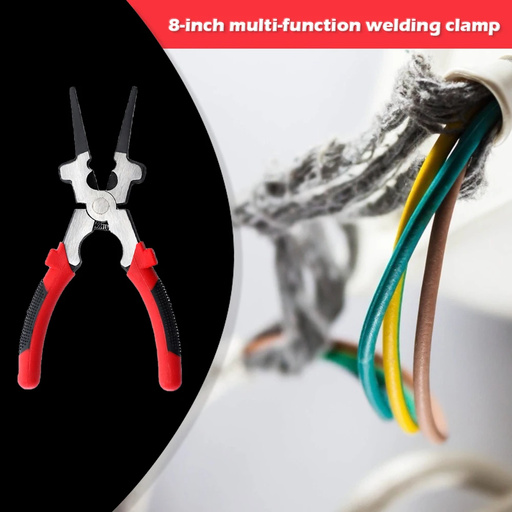 8 inch Multi-function Welding Jaw Pliers Refined High Carbon Steel High Hardness MIG Welding Auxiliary Tool for Welders