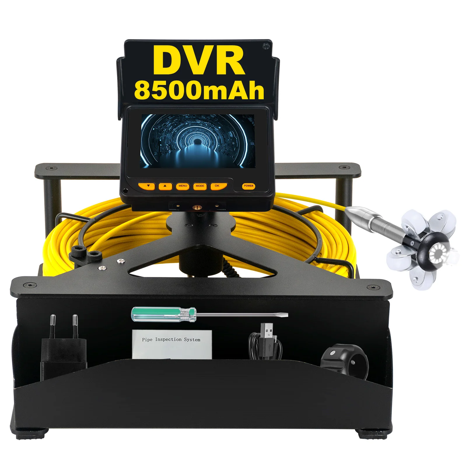 23mm Diameter Sewer Pipe Inspection Camera CMOS Sensor H.265 1080P Resolution Night Vision with 8G Memory Card