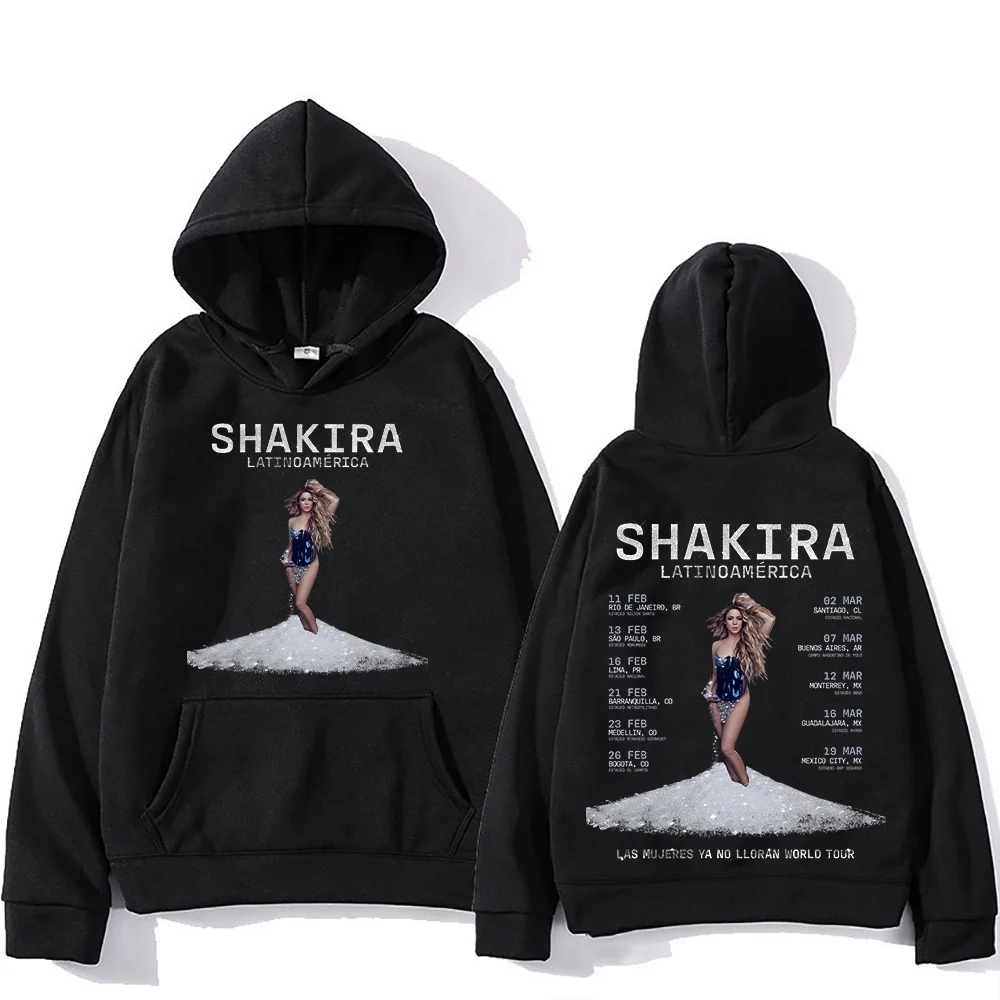 Shakira Las Mujeres Ya No Lloran World Tour sudaderas con capucha hombres mujeres moda estética sudaderas nuevos dos lados jerseys de gran tamaño