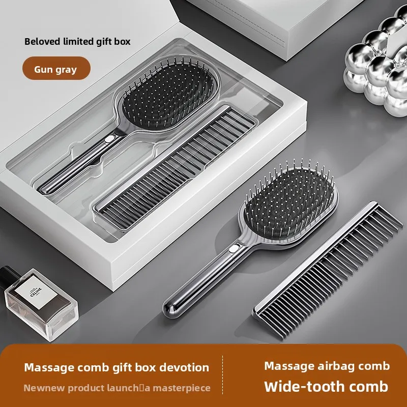 

Set of wide-tooth smooth hair comb, hair comb, women's and men's long hair home voluminous massage comb, airbag comb