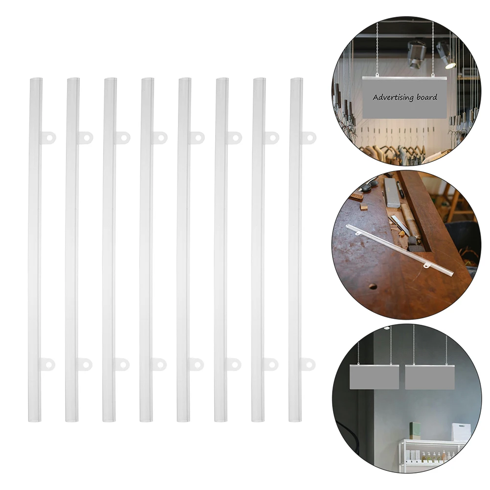

8pcs Pvc Poster Hanger Clear Suspension Rod Educational Picture Frame Scroll Mount For Advertising Display Rail Gripper Kit