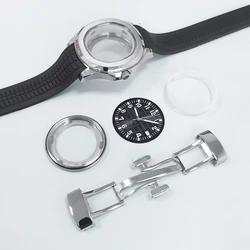 Watch Accessories 42mm Stainless Steel Watch Case Dial Hands Rubber Strap for Nautilus NH35/NH36 Automatic Movt Watch Parts