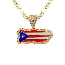 Porto Rico mappa rana colorata bandiera accessori ciondolo colore oro PR gioielli Puerto Ricans