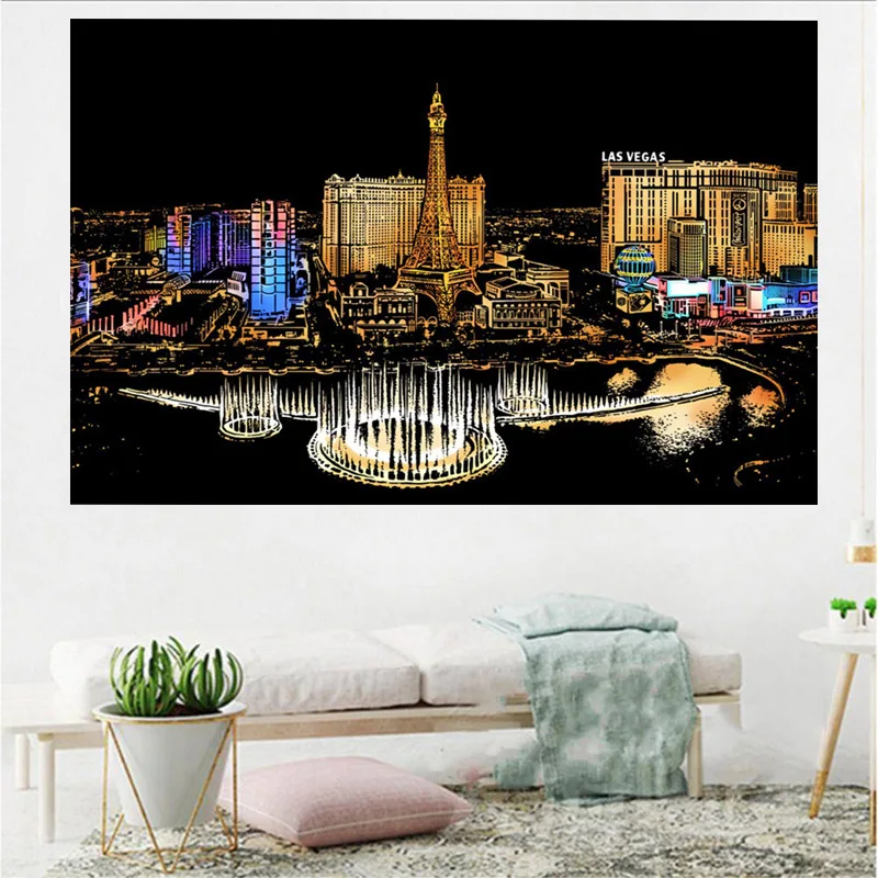 Las Vegas Landscape 5d diamond painting full square round drill diy embroidery diamond art city night home decor