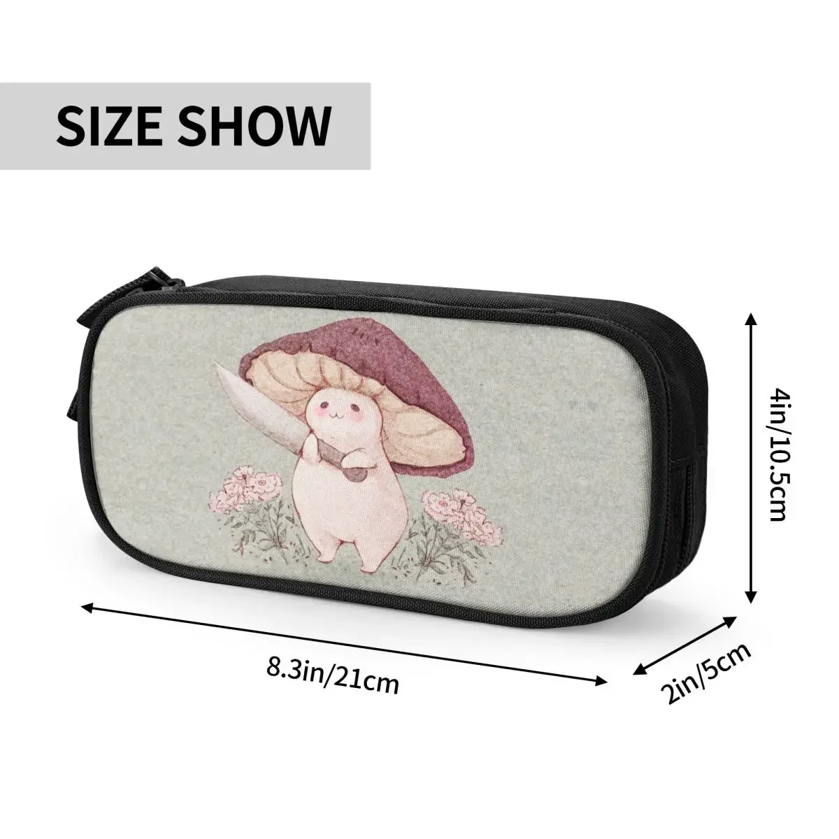 Kawaii Little Mushroom Fairy Custom Cute Pencil Case Boys Gilrs Big Capacity Pencil Box Students Stationery