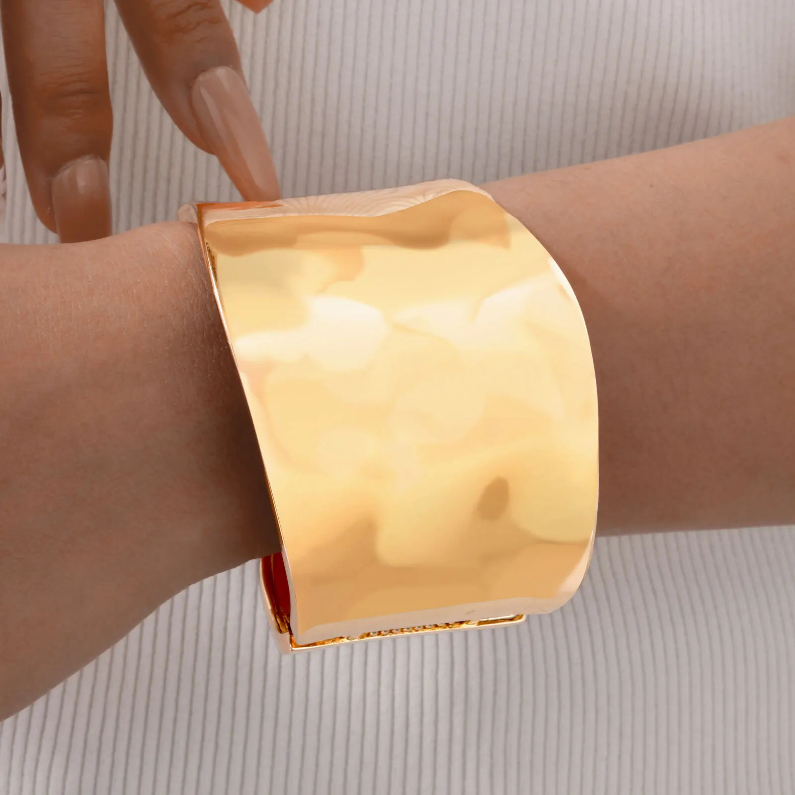 

Matte Finish Big Cuff Bangles For Women Statement Irregularly Designed Bangles Party Jewelry for girlfriend Valentine's day