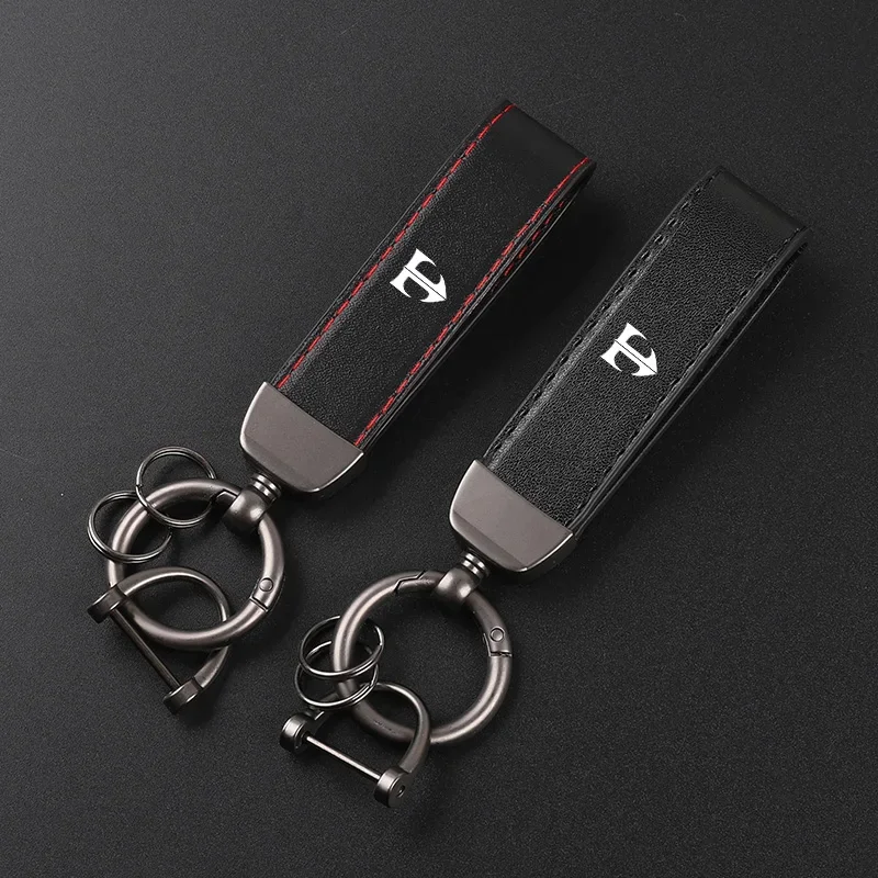 Deluxe Leather Keychain with Car Badge Keychain Pendant For Hyundai Tiburon Coupe T