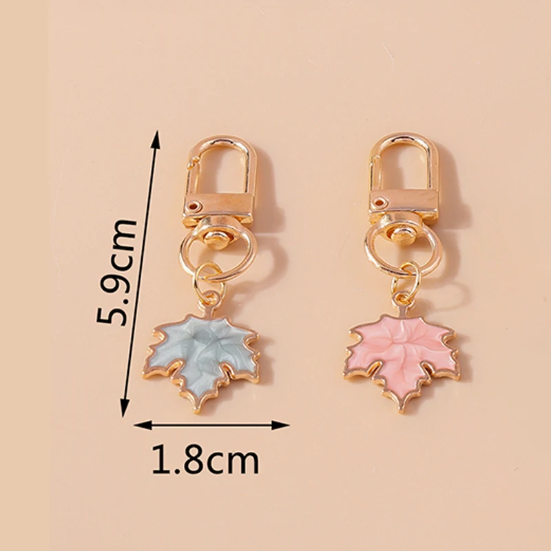 Mode Emaille Kanada Ahornblatt Schlüssel bund Schlüssel ring für Frauen Mädchen Auto Schlüssel Handtasche Anhänger Schmuck Zubehör – Detail 9