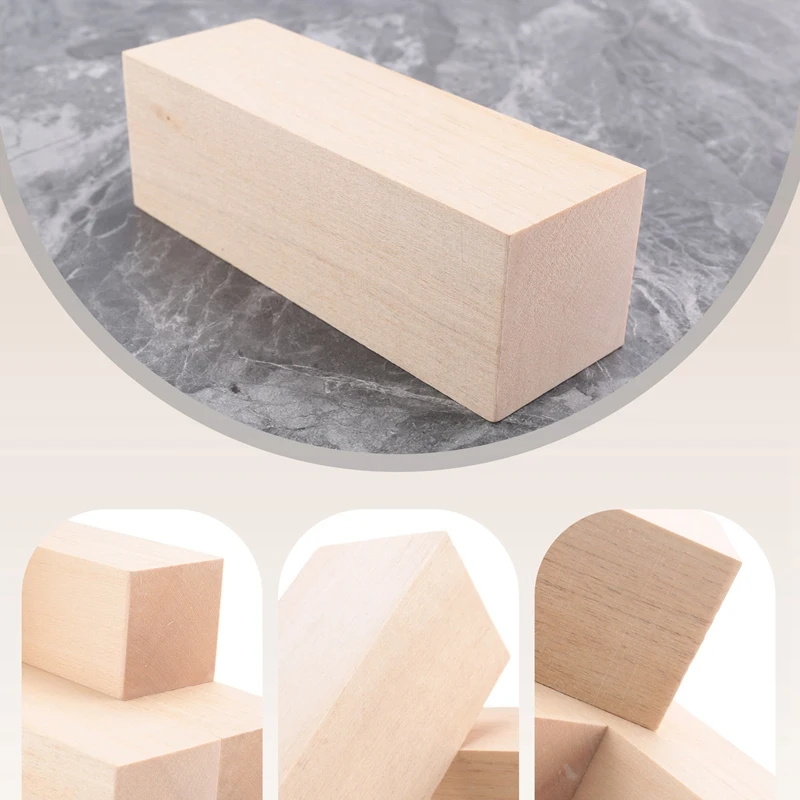 Large Carving Wood Blocks Whittling Basswood Unfinished Set for Carving Beginners