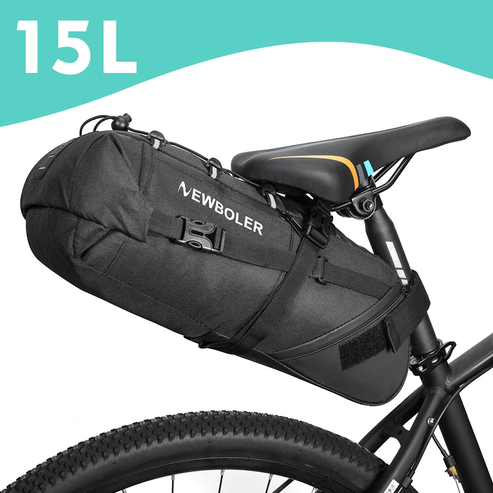 NEWBOLER 15L Große Kapazität Fahrrad Tasche Wasserdichte Fahrrad Satteltasche Radfahren Schwanz Tasche MTB Faltbare Hinten Tasche Rennrad Gepäck