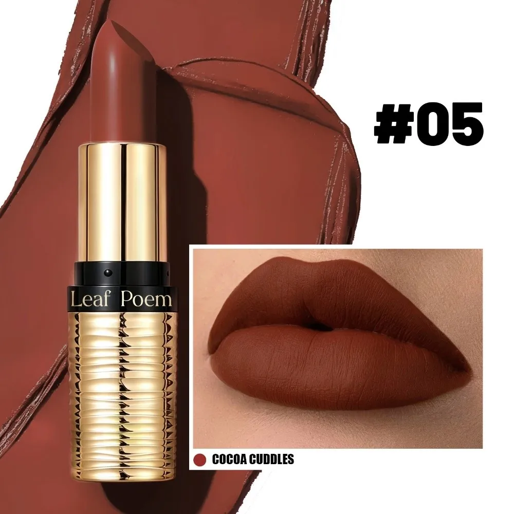 8 Colors Matte Lipstick Waterproof Long Lasting Velvet Lip Glaze Metal Threaded Tube Non-stick Cup Lip Contour Pencil Lip Makeup