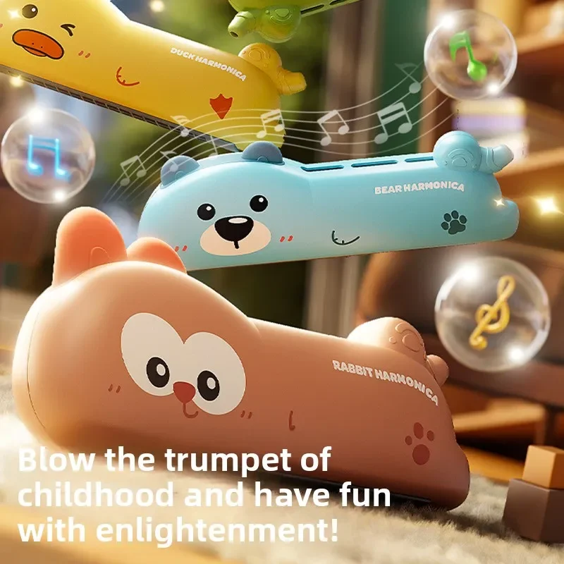 New Boy Cartoon Harmonica Blowing Instrument Lung Capacity Training Boys and Girls Early Education Musical Instrument Toys