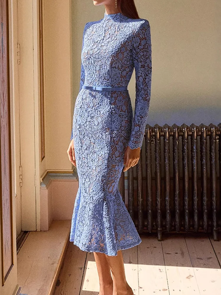 Lente zomer holle chique mini-jurk, dames patchwork vakantie feestjurk met lange mouwen, 2025, O-hals eenvoudige elegante damesjurk