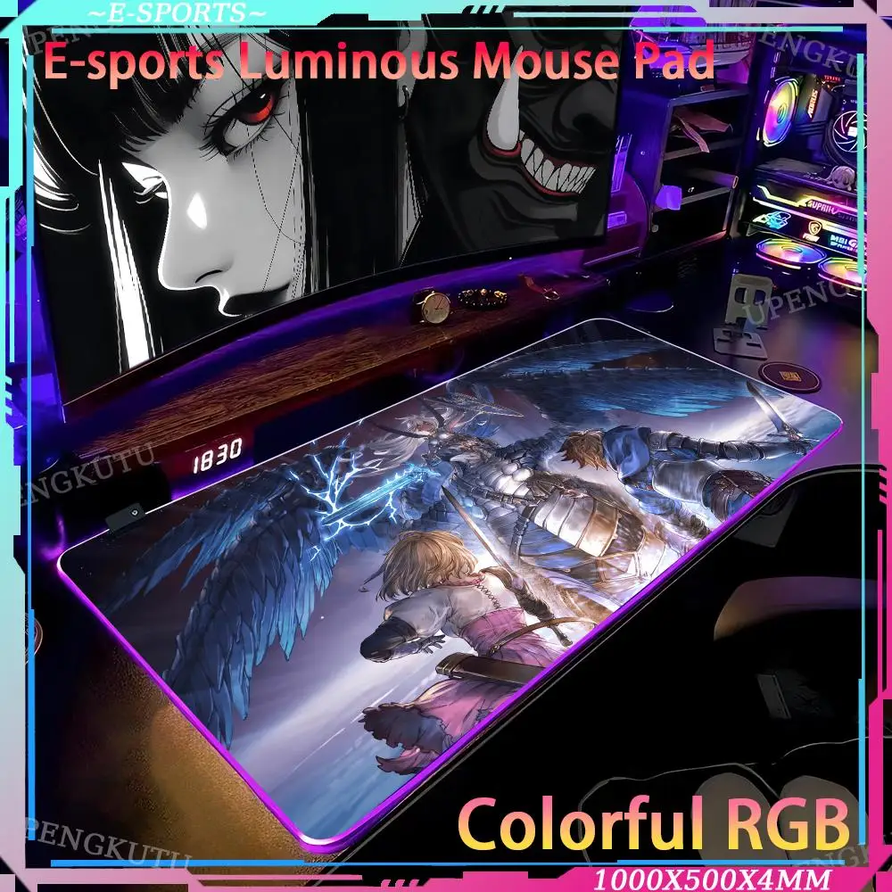 Granblue Fantasy Game console mechanical Gaming computer cabinet Gaming accessories RGB game Anime desk pad mouse RGB anime pad