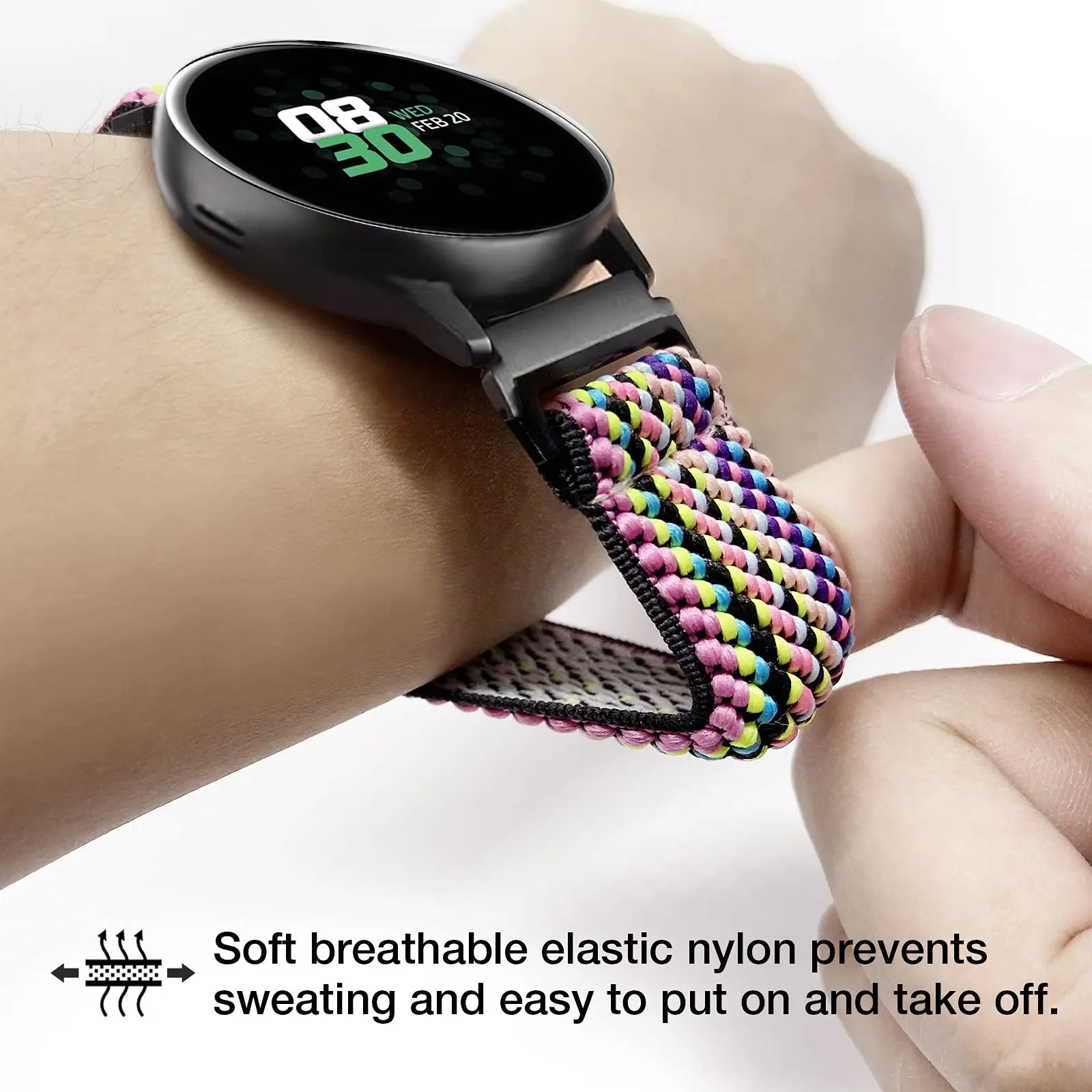 Nylon strap For Samsung Galaxy watch 5/5 Pro/4/classic/Active 2/Gear S3 Adjustable Elastic bracelet Amazfit GTS/2/3/2e/GTS2 mini