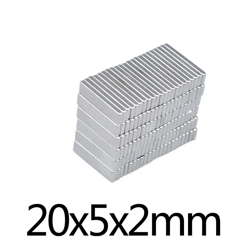 20x5x2 mm Block Super Strong Magnetic Magnets 20mm*5mm*2mm Permanent Neodymium Rectangular Magnet 20*5*2 mm 20x5x2mm