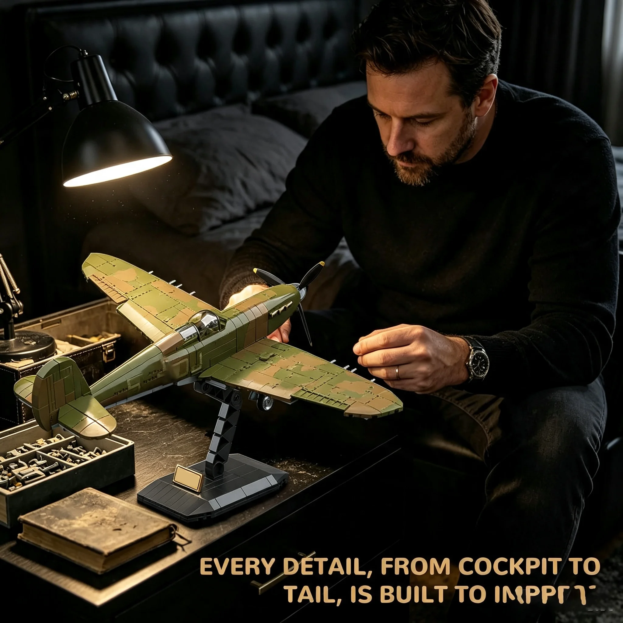 Model Airplane Plastic - 682 Parça Premium Vintage Pervaneli Uçak