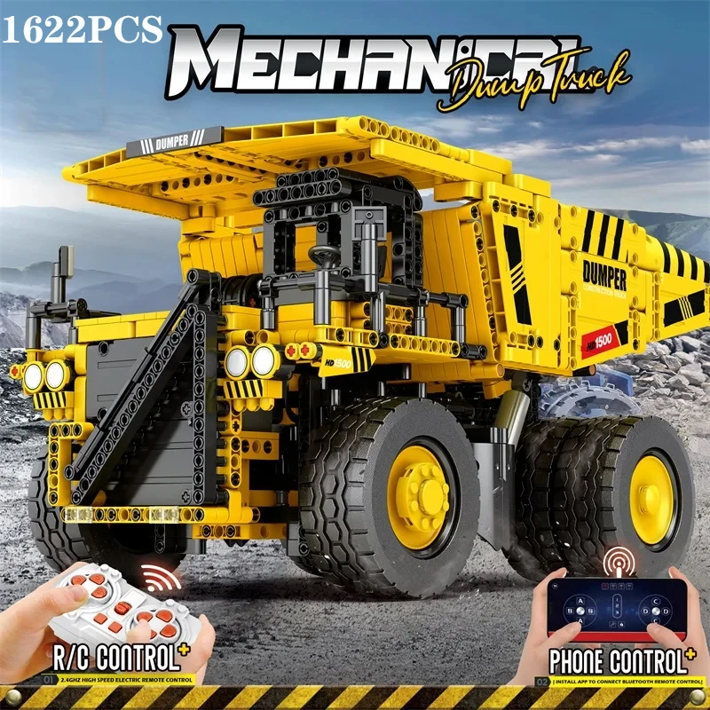 1622PCS Mining Dump Truck Building Blocks City Engineering Car Model Bricks Technology RC Car Model Children\'s DIY Toys Gifts