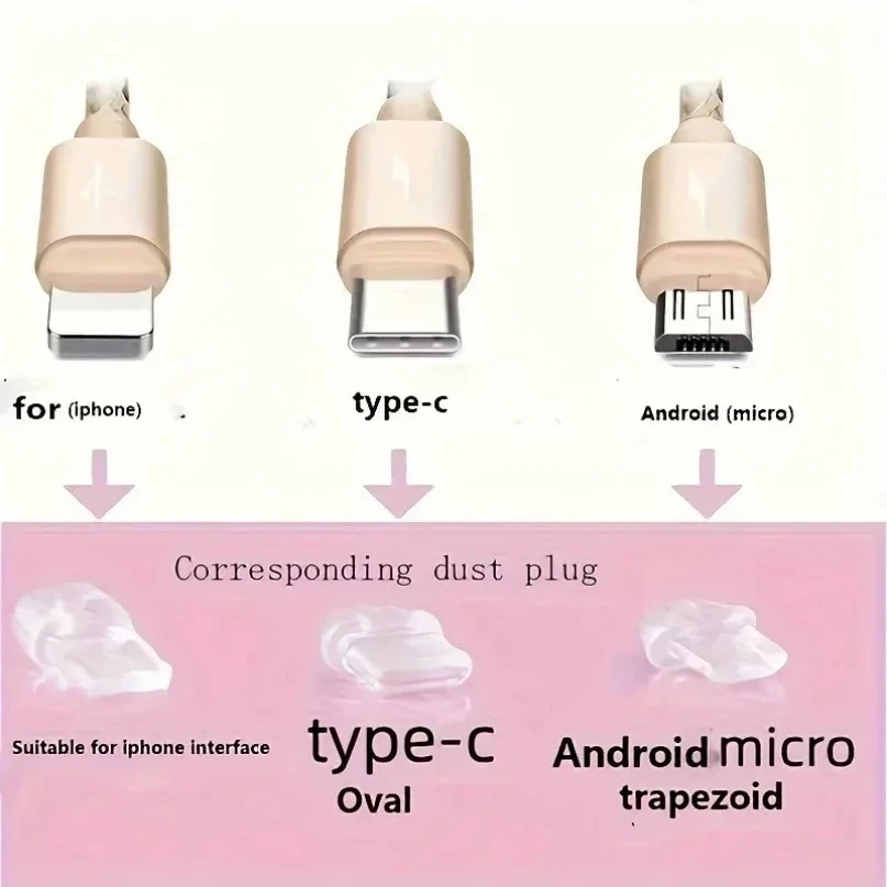 Cute Little Bear Phone Dust Plug Pendant for iPhone Samsung Xiaomi Type-C/iOS /Micro USB  Interface Cell Dust Plug Accessories