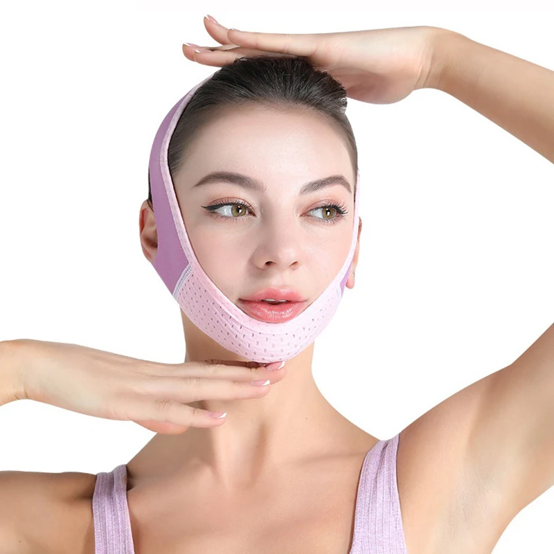 Reusable V Line lifting Mask Facial Slimming Strap - Double Chin Reducer- Chin Up Mask Face Lifting Belt- V Shaped Slimming Face