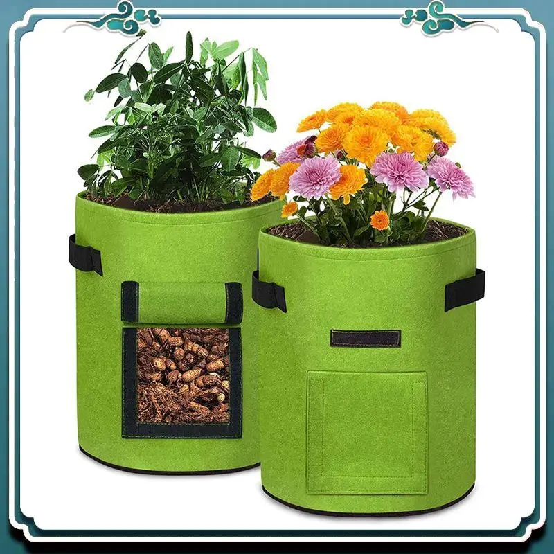 

Мешки для выращивания растений A67K-3X, 10 галлонов, с окном и ручками, для посадки картофеля, из нетканого материала, для томатов