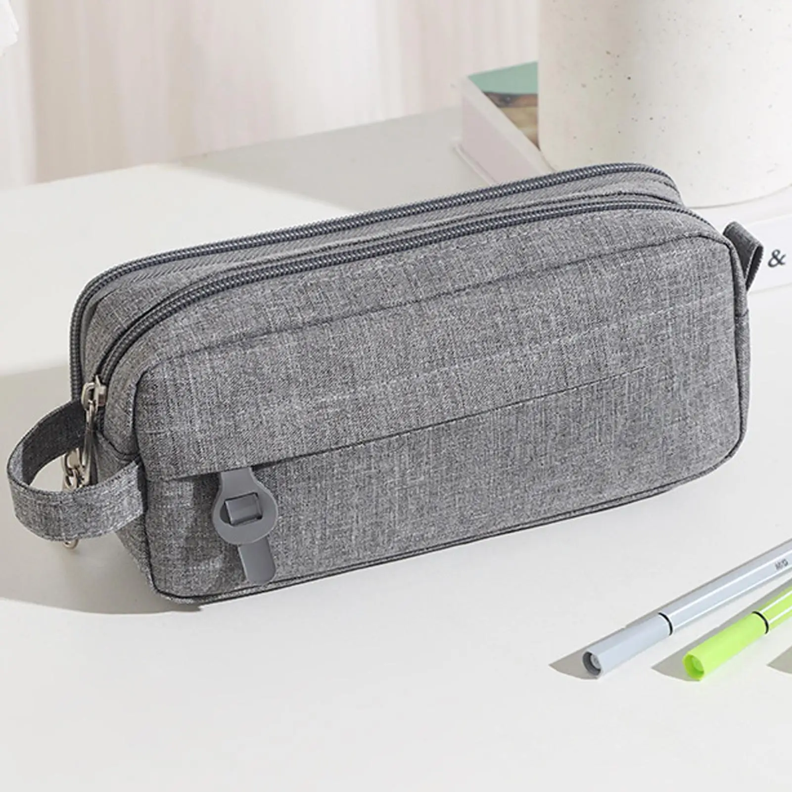 مقلمة حاوية بطبقة مزدوجة مع مقبض حمل، حاويات مقبض أكسفورد للأطفال والمراهقين والبنات والنساء والرجال في المدرسة