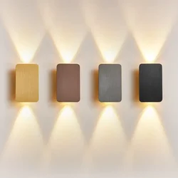 Modern Simple 6W LED Wall Lamp Indoor Decor Brushed Gold/Black Double Head Wall Light Living Room Corridor Stairs Bedroom Sconce
