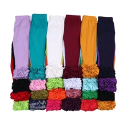 Ruffkids 100% Cotton Toddler Kids Clothes Summer Spring Pencil Pants Candy Color Trousers Sports Girls Icing Ruffle Leggings
