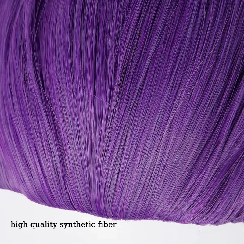 KPop شيطان الصيادين رومي شعر مستعار تأثيري شعر مستعار الأرجواني مع مشبك مخلب طويل مضفر ذيل حصان للنساء الفتيات هالوين عيد الميلاد تأثيري #3