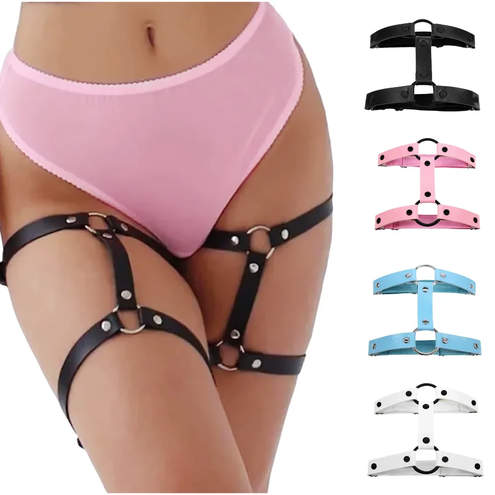 Porte-jarretelles gothique en dentelle avec nœud papillon croisé en forme de cœur, jarretelles de jambe Lolita, sangle tour de cou élastique noir et blanc, lingerie de bondage cosplay SFP