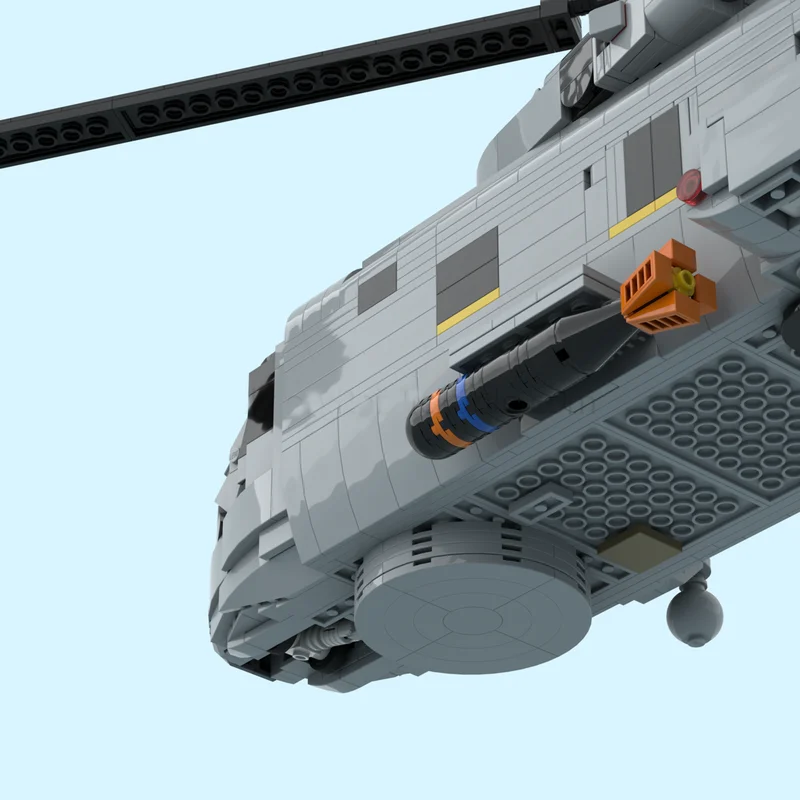 Moc قوالب بناء AW-101 ميرلين العسكرية المقاتلة نموذج بناء التكنولوجيا وحدات كتل هدايا عيد الميلاد لعبة لتقوم بها بنفسك الجمعية #6