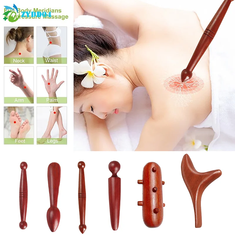 ● 1 قطعة عصا تدليك خشبية الوخز بالإبر تدليك سبا أداة علاج نقطة نقطة الوخز عصا العلاج Guasha الاسترخاء #2