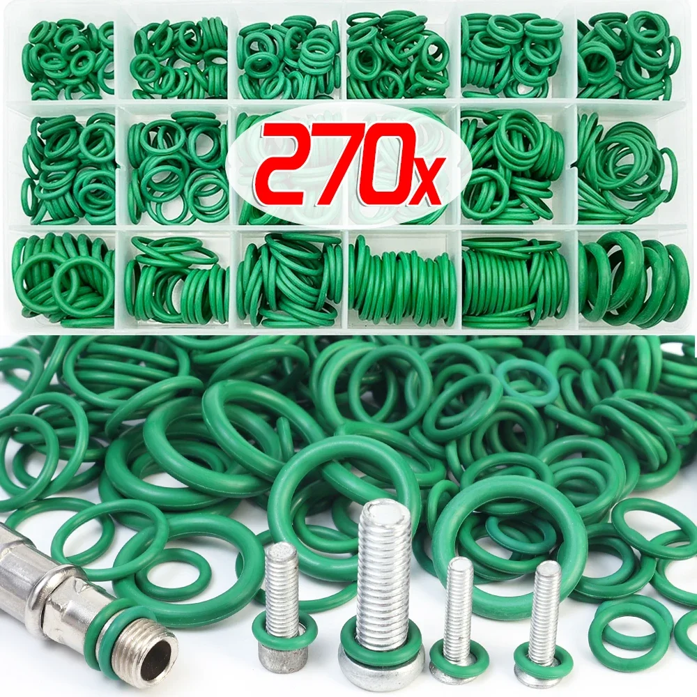 270pcs Rubber O Ring Oil Resistance O-Ring Washer Gasket Seals Watertightness Assortment Different Size With Plastic Box Kit Set