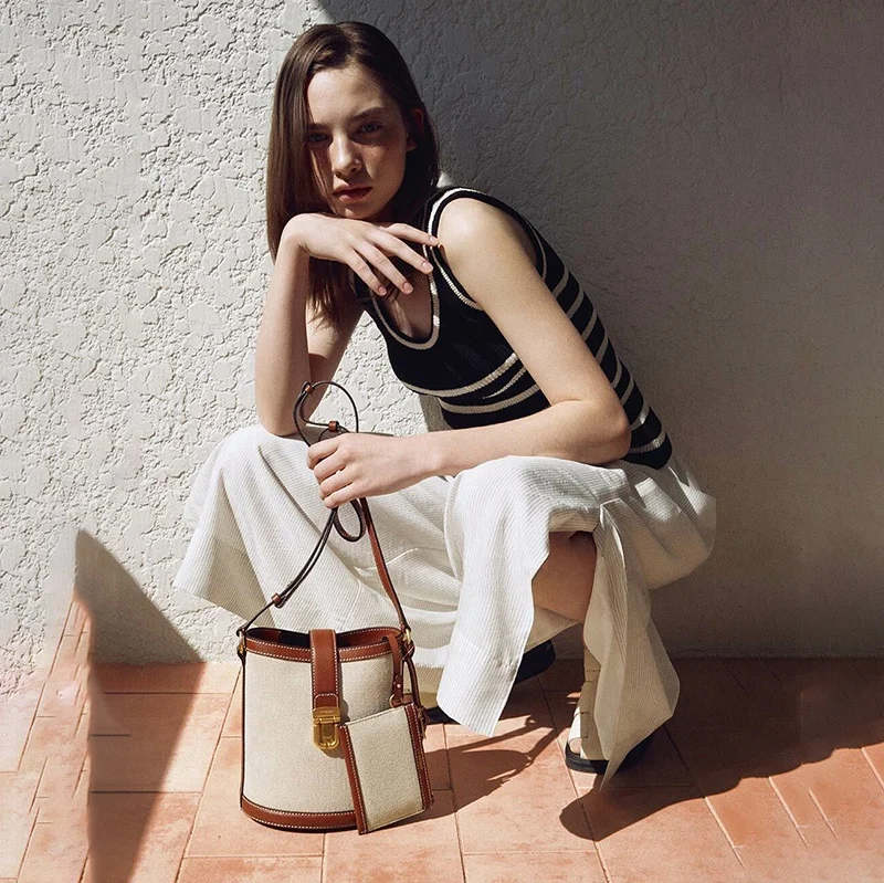 Abbigliamento per la protezione solare Pantaloni a gamba larga a righe in vita elastica Pantaloni casual dimagranti versatili Coreano Sle Pendolarismo Vento