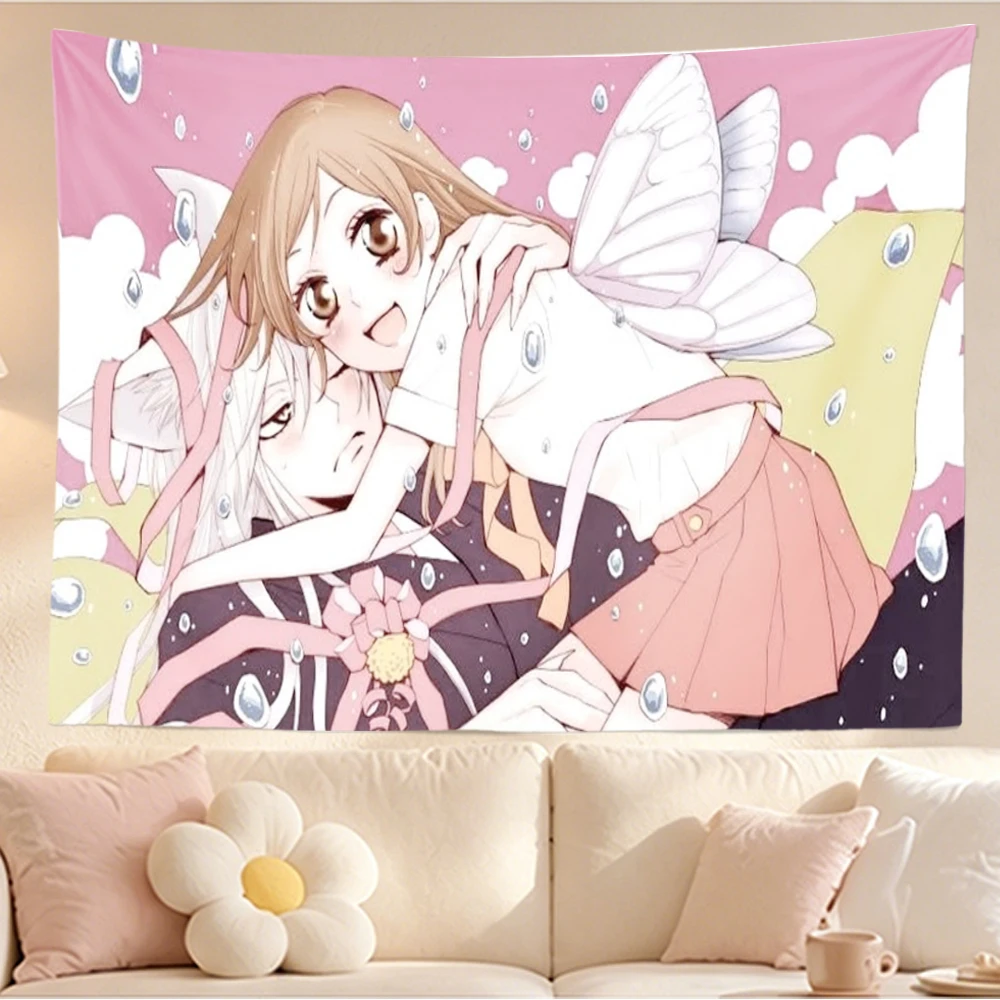 Anime Kamisama Kiss Wall Tapestry Tomoe and Nanami Cartoon Print Wall Hanging for Bedroom Living Room Dorm Aesthetic Home
