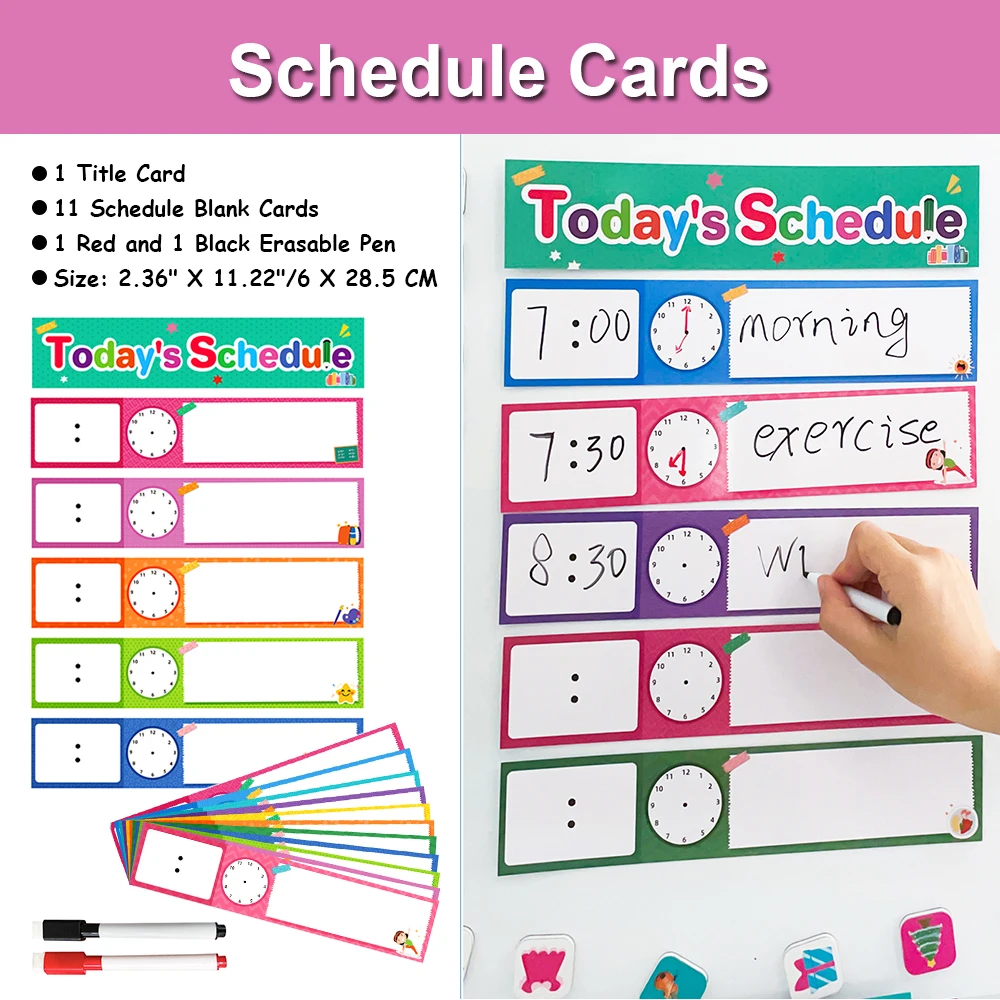 DIY Visual Schedule for Toddlers, Daily Routines Schedule Cards, Classroom Decoration, Schedule Pocket Chart Add-ons Montessori