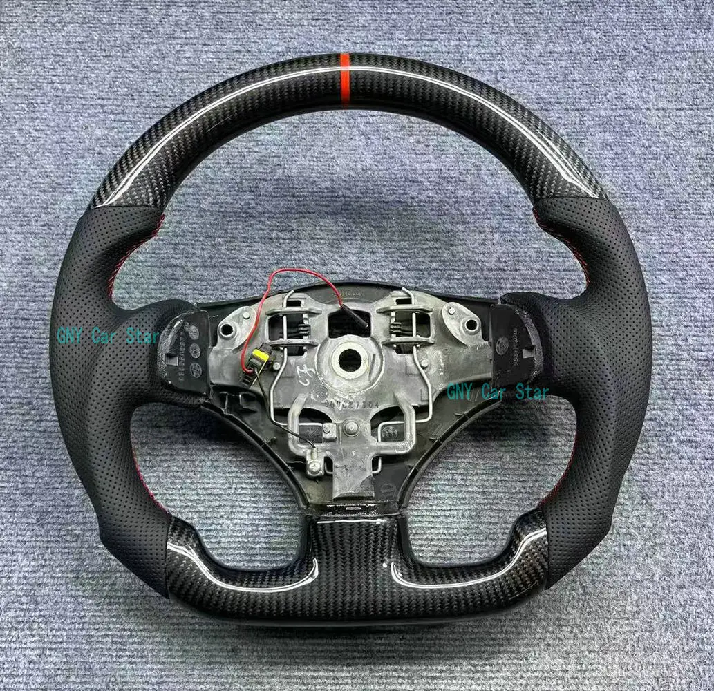 

100% Real Carbon Fiber Car Leather Steering Wheel For Peugeot 206 CC SW SD 207