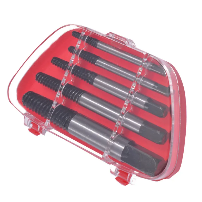 

5Pcs/set Steel Broken Speed Out Damaged Screw Extractor Drill Bit Guide Set Broken Bolt Remover Easy Out Set